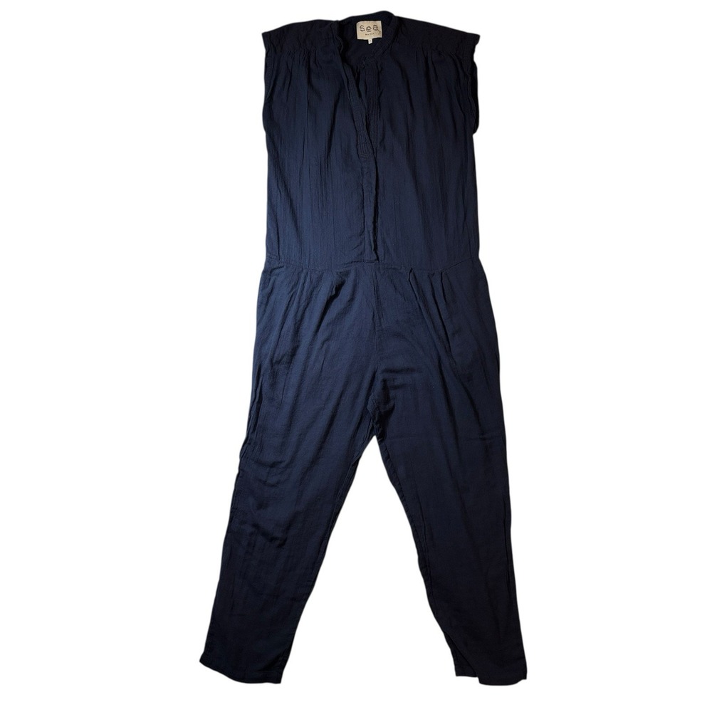 Sea New York Womens Sleeveless Blue Jumpsuit Size 4
